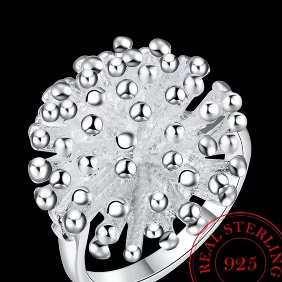 925 Sterling silver vintage fireworks silver ring - Picture 3 of 9
